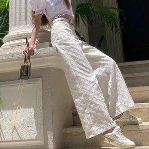 Seooocookie white diamond pattern Jean S(26-27)